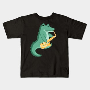 Alto Saxophone Alligator Kids T-Shirt